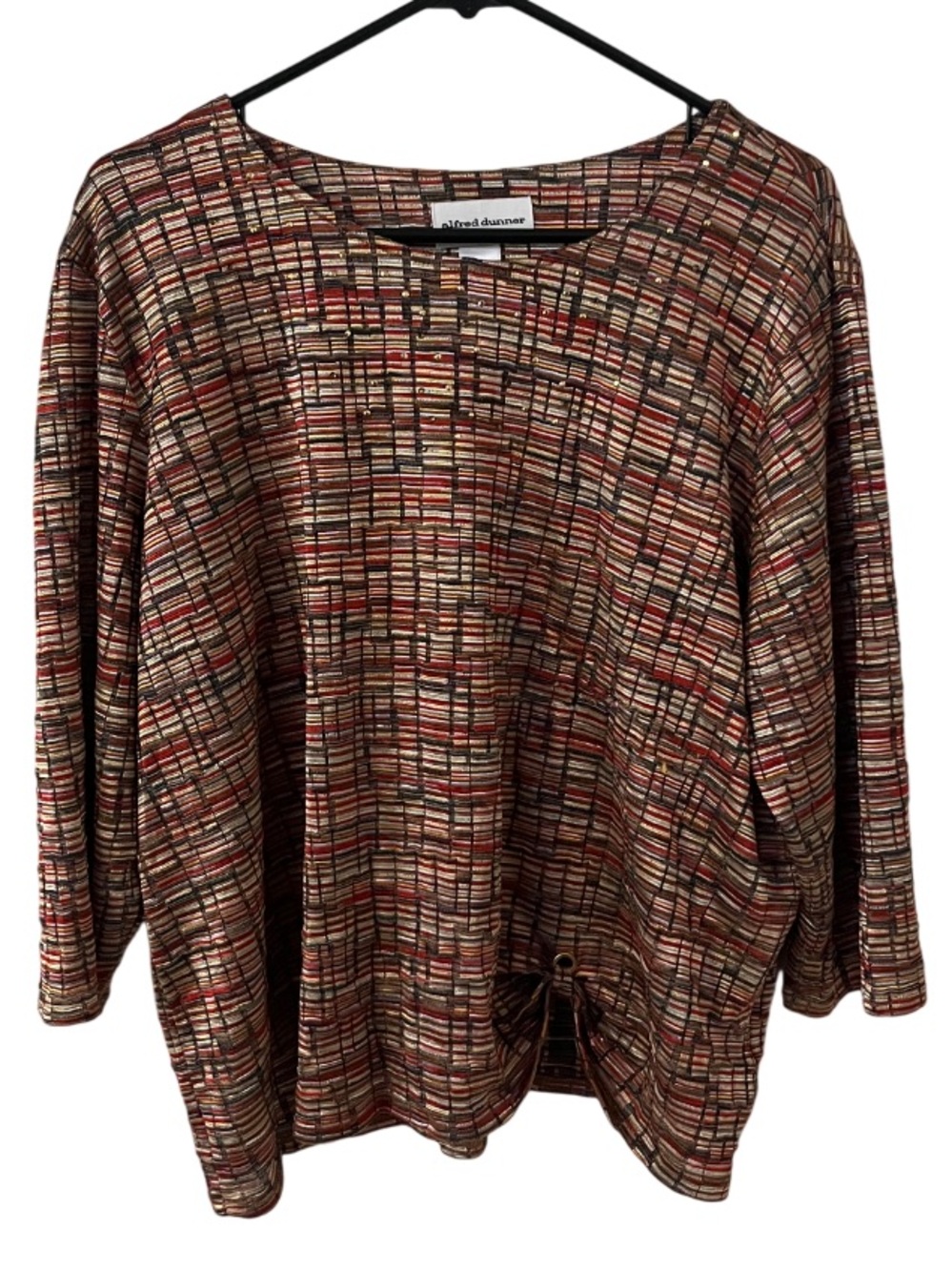 Alfred Dunner 3/4 Sleeve Colorful Vibrant Round Neck Women's Size XL Blouse